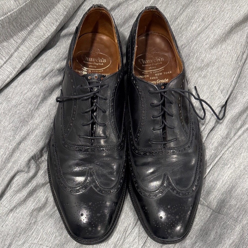 Men's Church’s Black Leather Dress Shoes - 10E